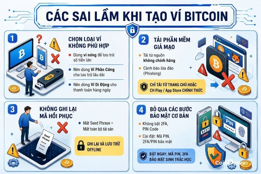 Lưu mã ví sai địa chỉ, cài nhầm ứng dụng 