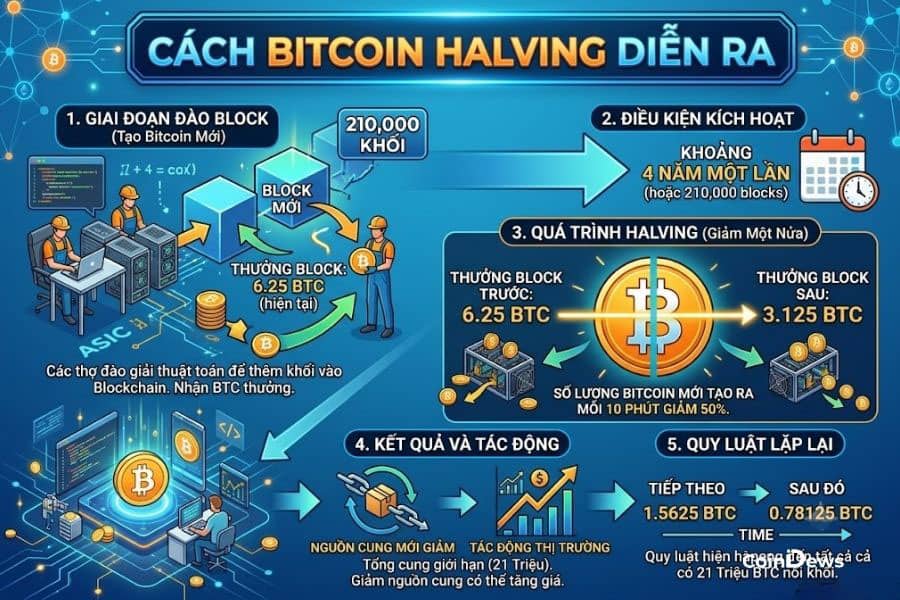 Cách Bitcoin Halving hoạt động