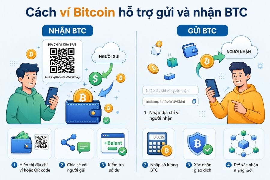 Tạo ví bitcoin giúp gửi và nhận btc dễ dàng