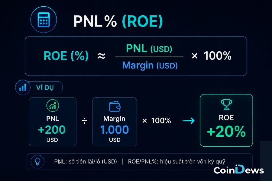 Cách tính PNL theo tỷ lệ phần trăm (PNL%)