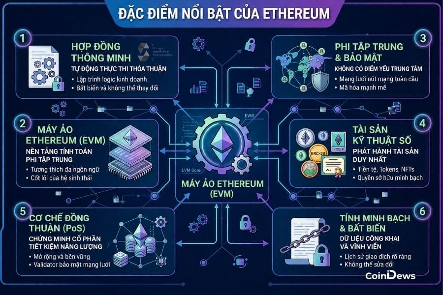 Đặc điểm nổi bật của Ethereum
