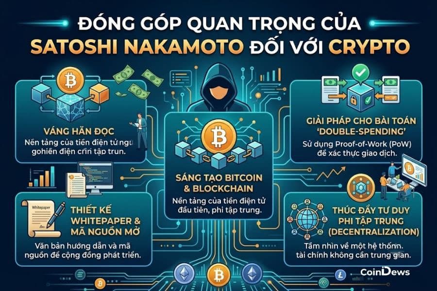 Các đóng góp quan trọng của Satoshi Nakamoto đối với crypto