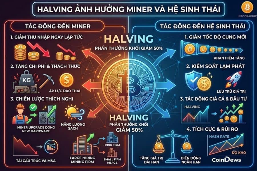Halving ảnh hưởng miner và hệ sinh thái