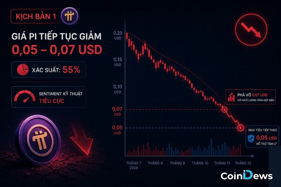 Giá Pi tiếp tục giảm