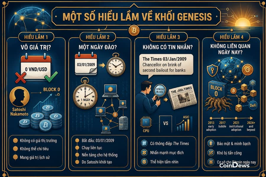 Nhiều người thường nhầm lẫn 50 BTC trong khối Genesis có thể sử dụng