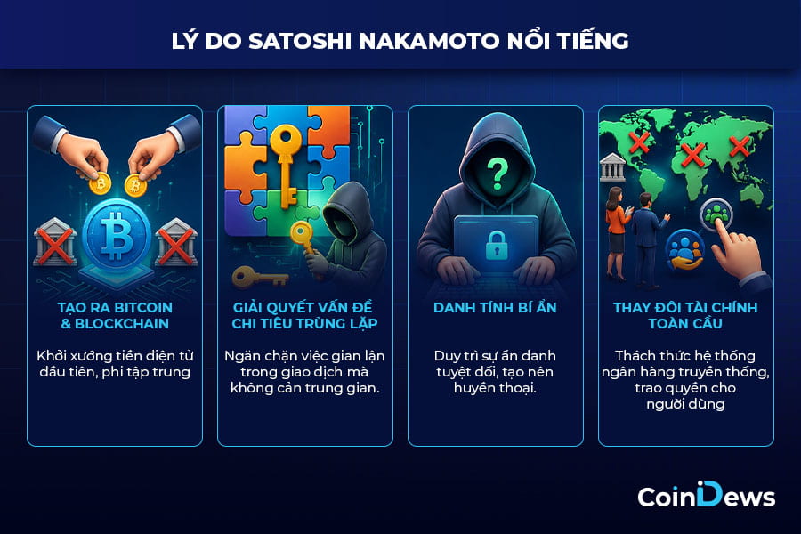 Lý do Satoshi Nakamoto nổi tiếng trong cộng đồng bitcoin