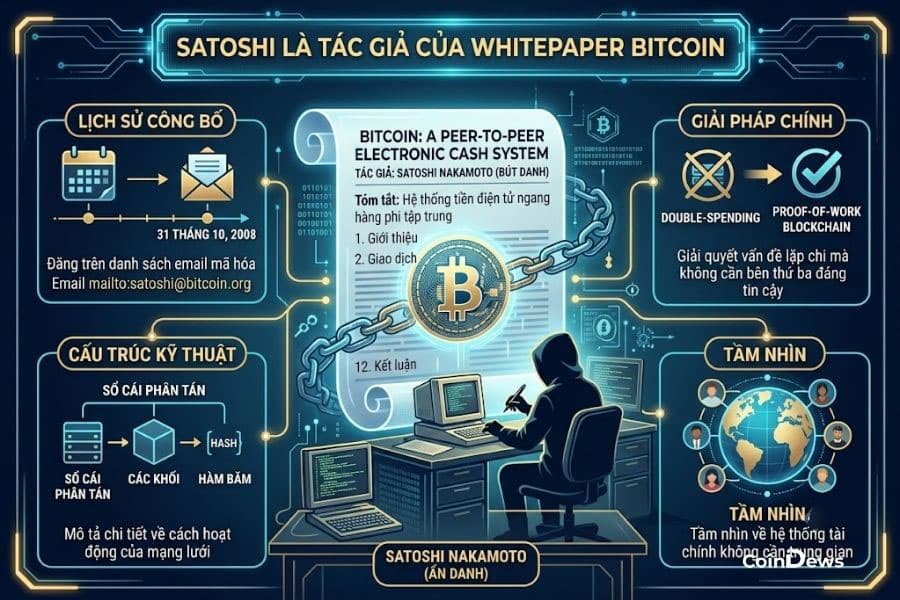 Satoshi là tác giả của whitepaper Bitcoin