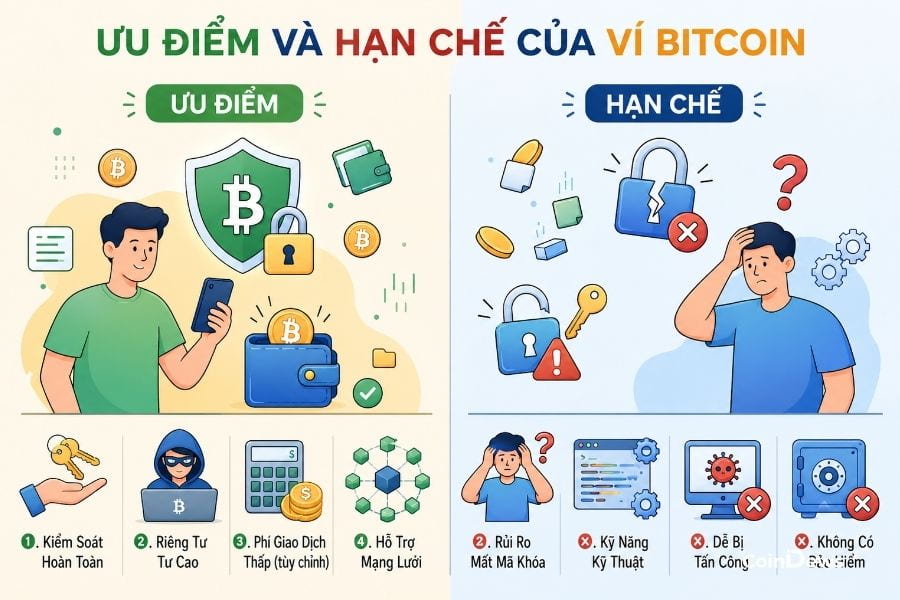 Ví Bitcoin giúp giao dịch thuận tiện, kiểm soát tài sản và không trung gian