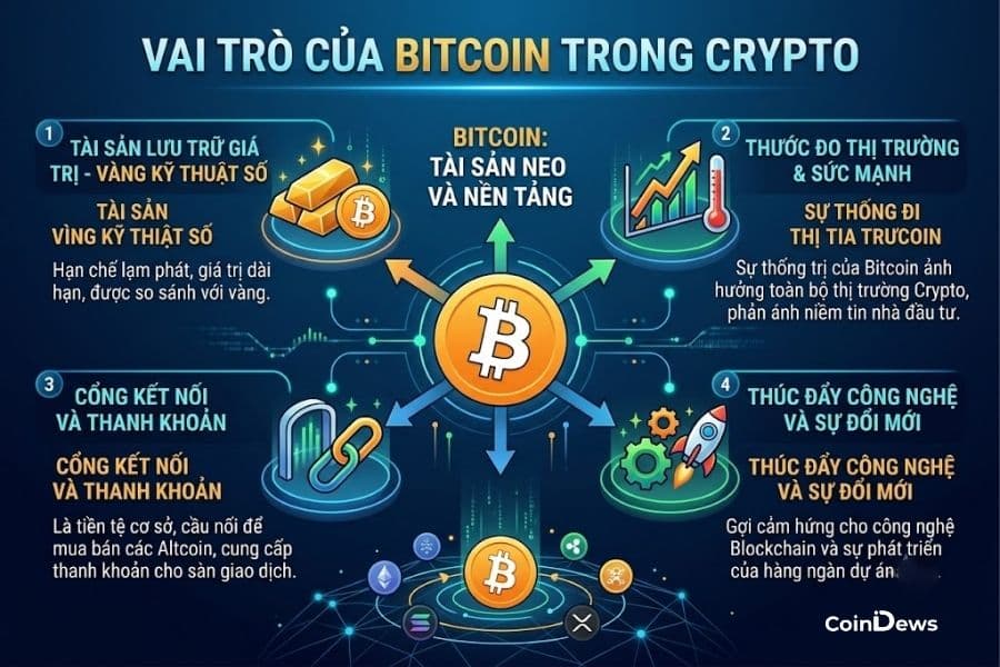 Vai trò của Bitcoin trong thị trường crypto