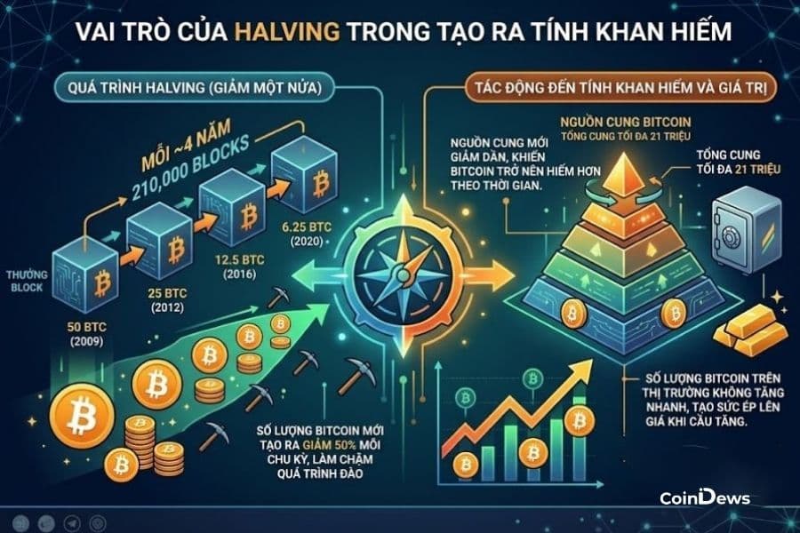 Vai trò của Halving trong việc tạo ra tính khan hiếm